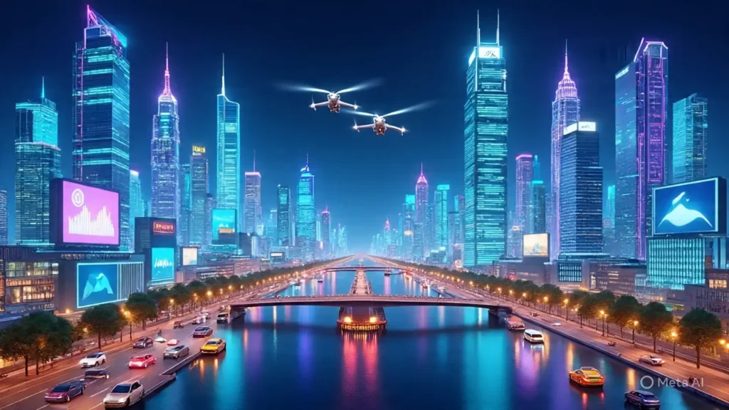 10 Surprising Facts About Germany 8 Futuristic Hamburg smart city with digital infrastructure and tech overlays