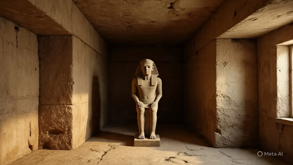 Mind-Blowing Facts About the Great Pyramid of Giza 5 Empty King's Chamber inside Great Pyramid showing missing pharaoh mystery and stone sarcophagus